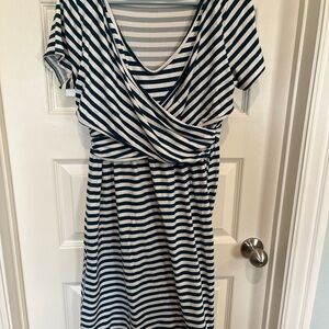 Reborn J White and Green Wrap Midi Sundress